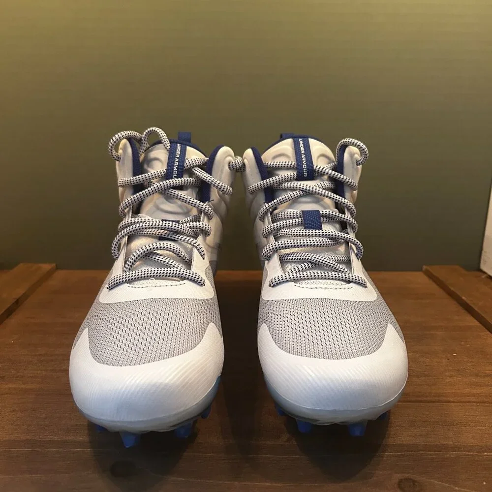 NWB Under Armour Men's Command MC Lacrosse Cleats Blue White Size 11